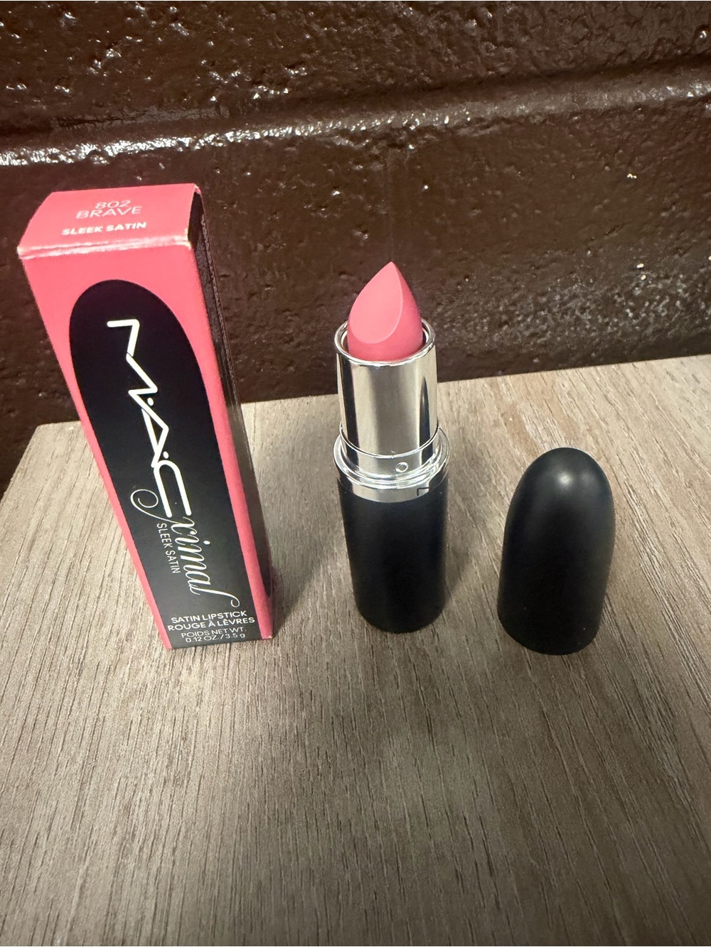 MAC Cosmetics Satin Lipstick - 802 Brave Pink - New in Box
